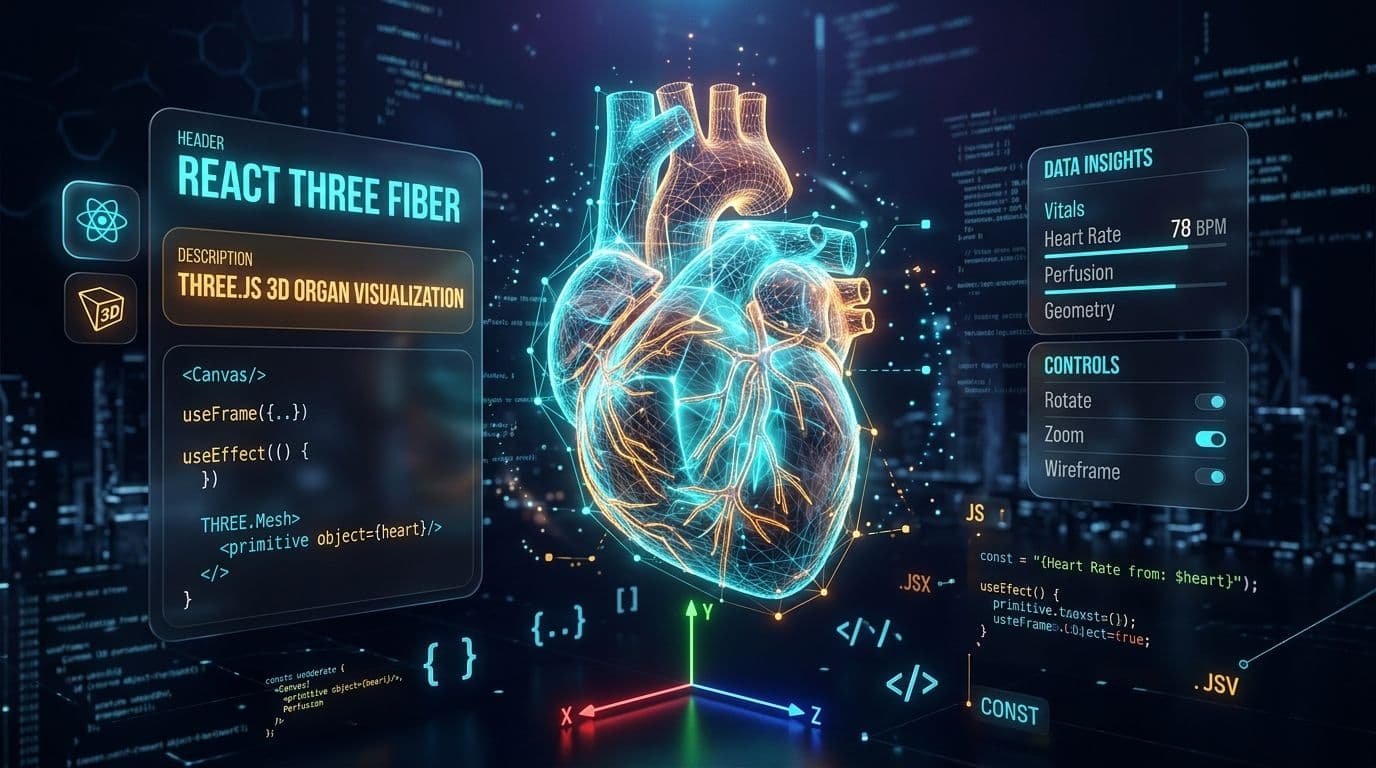 React Three Fiber & Drei ile Web’de 3D Organ Görselleştirme: Performans ve Durum Senkronizasyonu